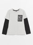 LC Waikiki Crew Neck Printed Long Sleeve Boy T-shirt